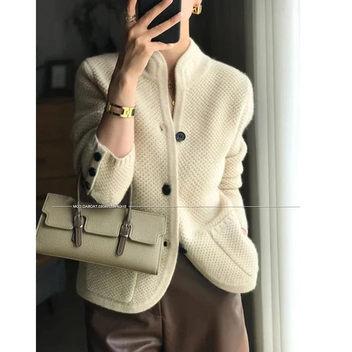 Autumn winter new thickened 100% pure sweater loose knit base sweater